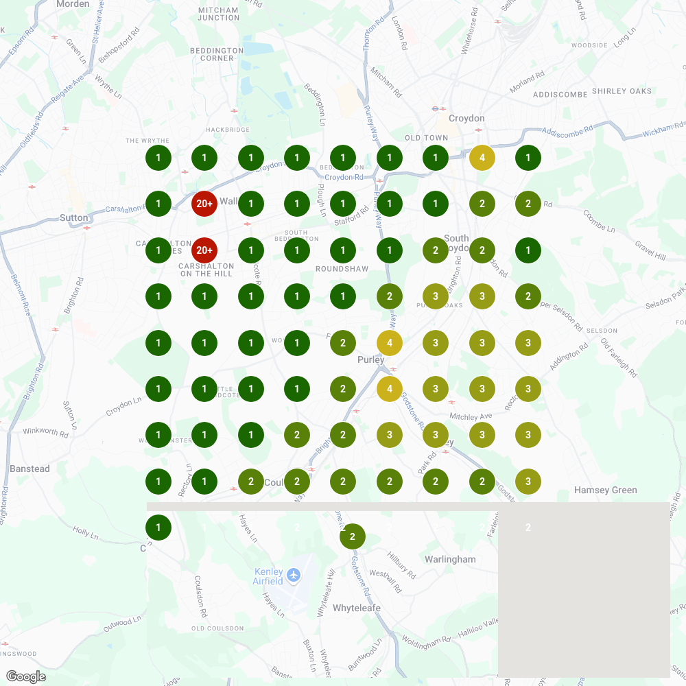 Grid for private dentist purley
