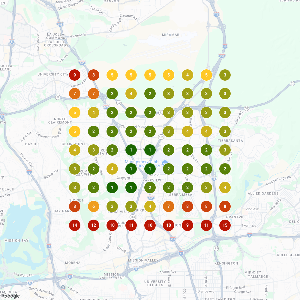 Kearny Mesa grid scan, dispensary near me