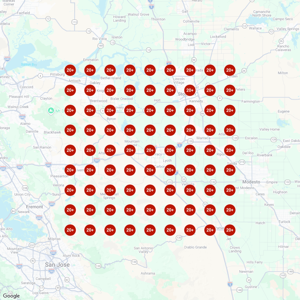Tracy weed delivery Local Falcon grid, 20 mile radius, 0% SoLV